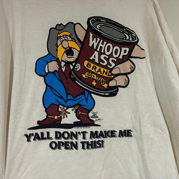 Vintage Can Of Whoop Ass Tee Shirt - Picture 3 of 8